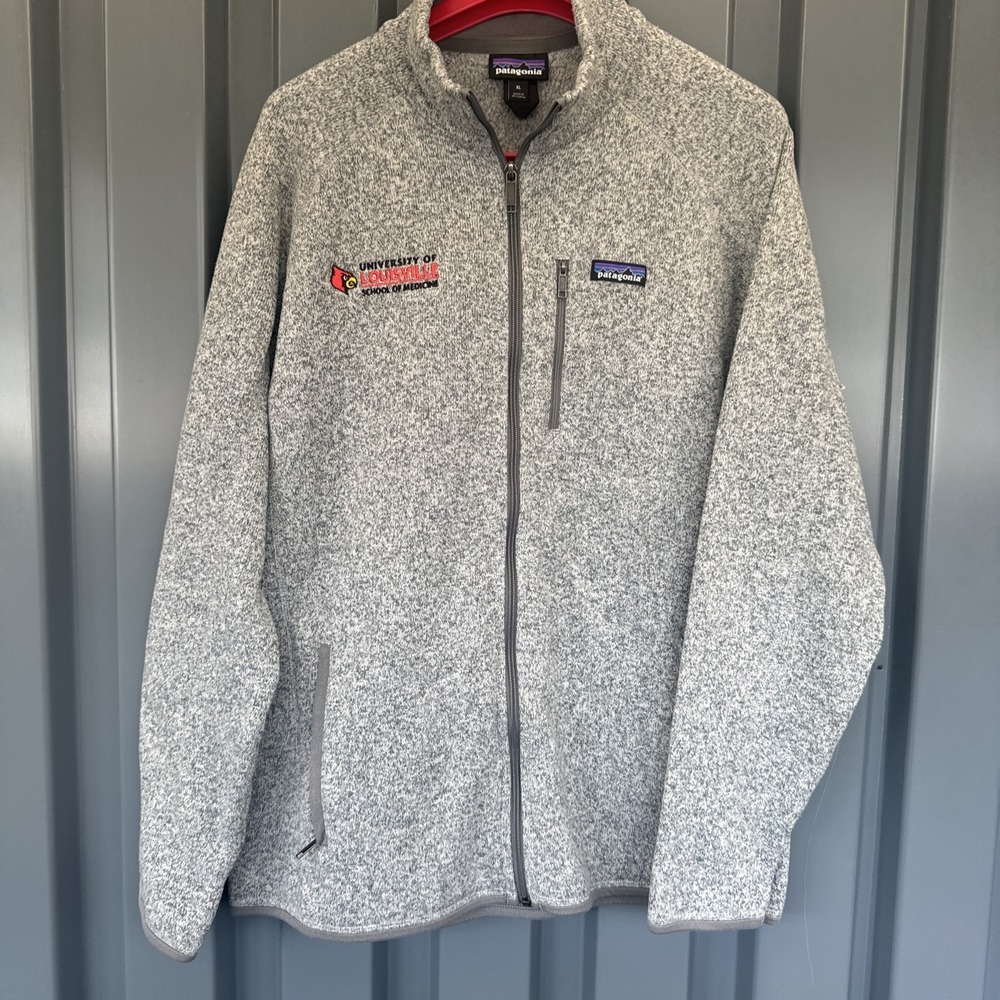 Patagonia Jacket Mens XL Gray‎ Heather Better Sweater Outdoors Embroidered